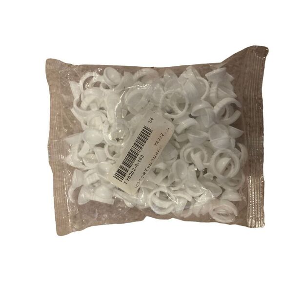 Pigment Rings-100PCS Tattoo Rings Cups Disposable Makeup Rings Tattoo Glue Holde - Picture 2 of 2